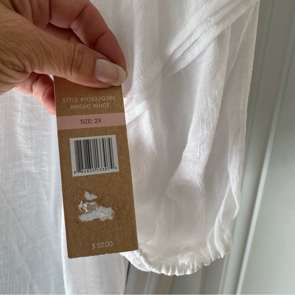 NWT Hope & Harlow top blouse white cotton SZ 2X. - Picture 5 of 10